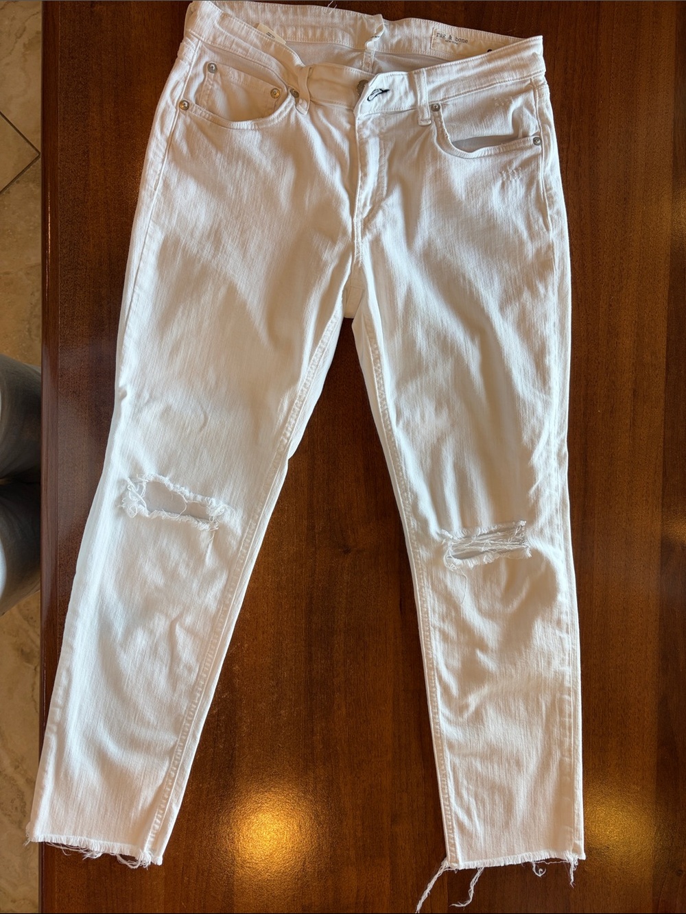 White Distressed Skinny Jeans